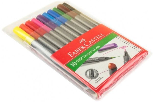 Набор линеров Faber-Castell Grip Fine Pen 0,4 мм 10 шт. разноцветный 