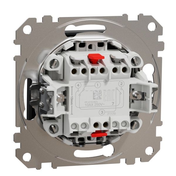 Переключатель проходной одноклавишный Schneider Electric Sedna Design без подсветки 10 А 250В черный SDD114107