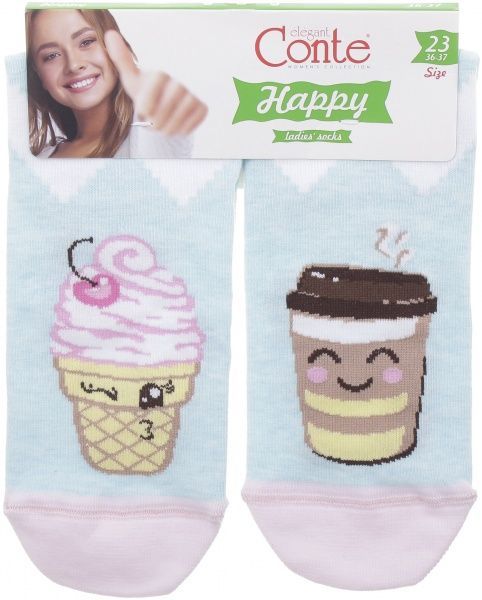 Шкарпетки Conte Happy 17С-21СП 126 р. 23 бірюзовий 
