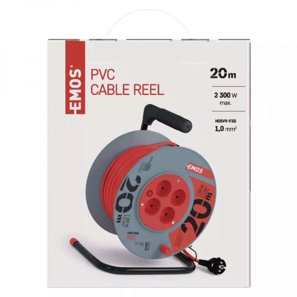 Удлинитель на катушке Emos с заземлением 4 гн. оранжевый 20 м P09220