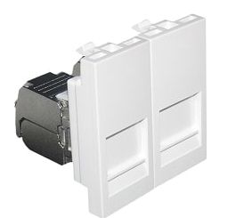 Розетка компьютерная двойная Efapel Quadro RJ45 5e без крышки белый матовый 4697612 SBM