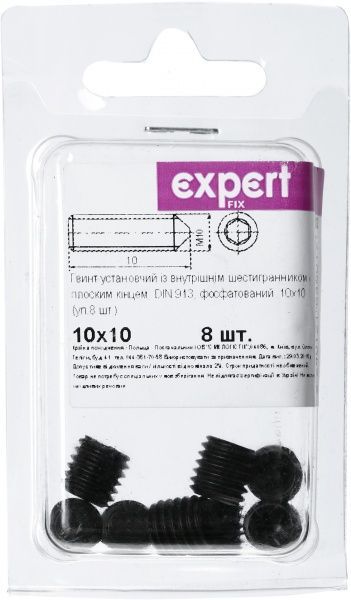 Гвинт метричний DIN913 10x10 мм 8 шт Expert Fix
