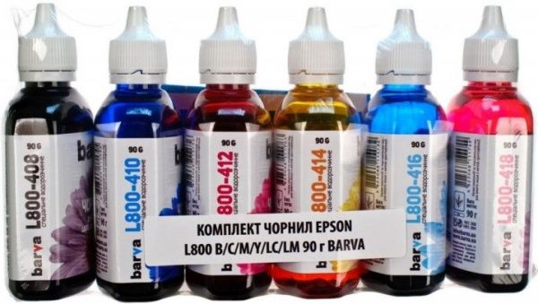 Набор чернил Barva EPSON I-BAR-E-L800-090-MP light cyan light magenta black cyan magenta yellow