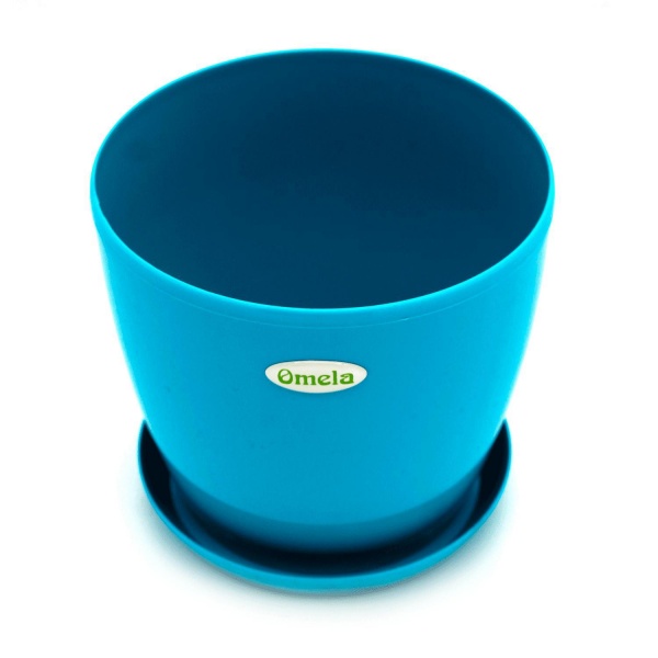 Горщик пластиковий Омела Глянець 3,3 літра круглий аква 