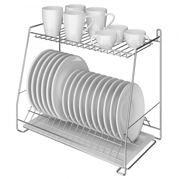 Сушилка для посуды двухъярусная с креплением на стену (СТ25222)