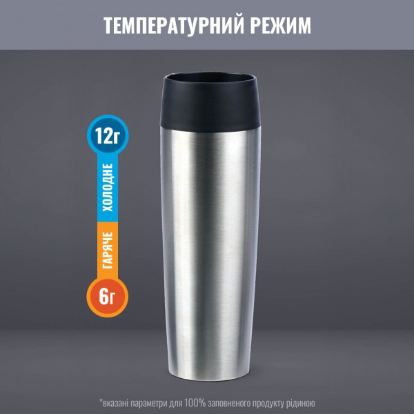 Термочашка Travel mug 0.5 л сталева k3080214 Tefal