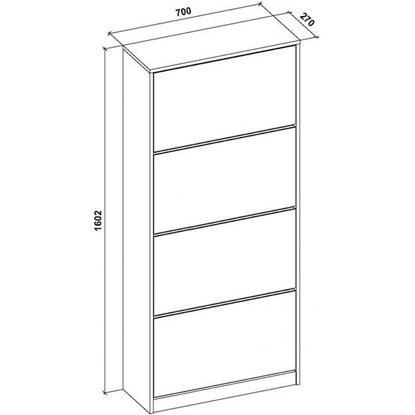 Тумба для обуви Грейд Бари 4 270x700x1602 мм дуб сонома 