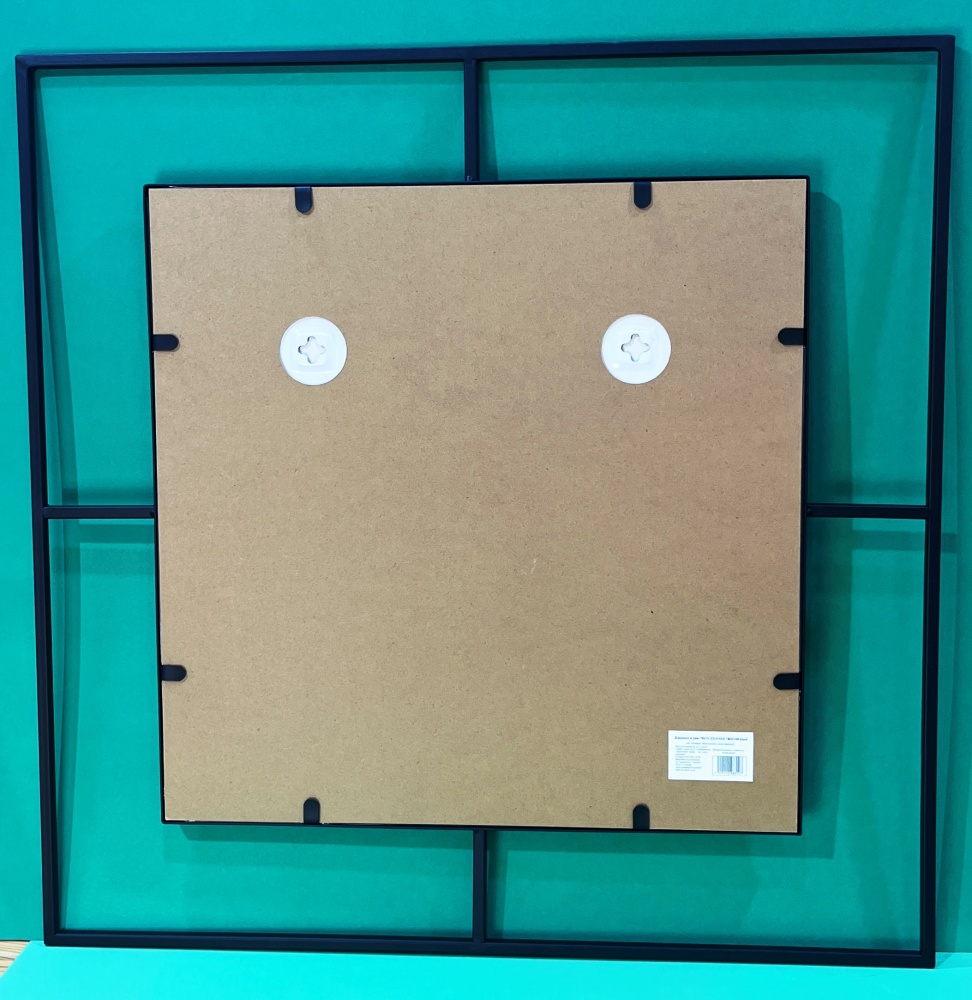 Зеркало в алюминиевой раме квадрат/квадрат в метал.раме 70х70 (ЕС-01010) TM30100 черное