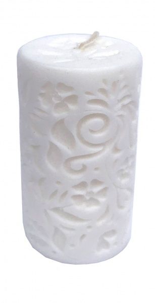 Свічка Візерунок 5х9 см біла KOZAK