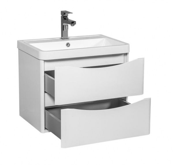 Тумба подвесная Aqua Rodos Vista белый глянец с умывальником Ваr 60 см