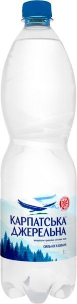 Вода Карпатська джерельна 1 л сильногазированная (4820051241124)
