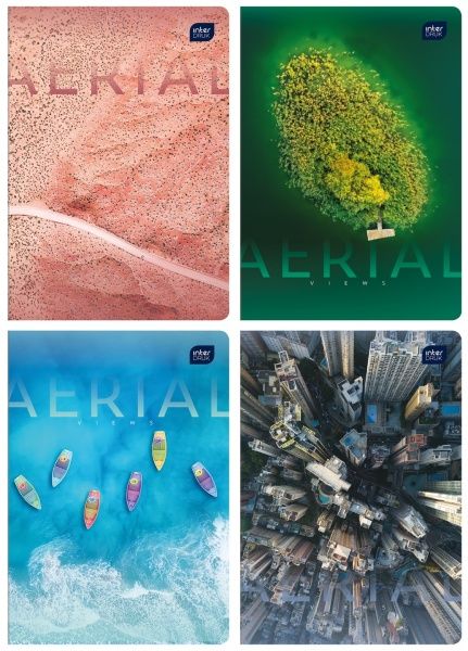 Зошит шкільний А5 96 арк. лінійка Aerial View в асортименті InterDRUK