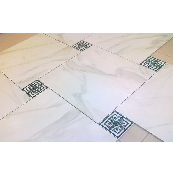 Декор для підлоги Арт Керама Ренесанс 01 100х100 мм біло-чоний