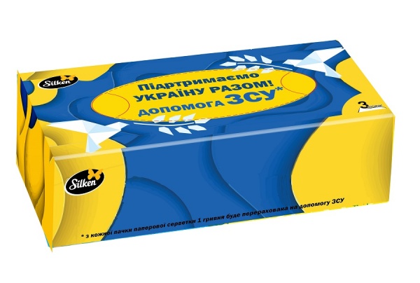 Серветки паперові у коробці Silken Патріотичні 70 шт.