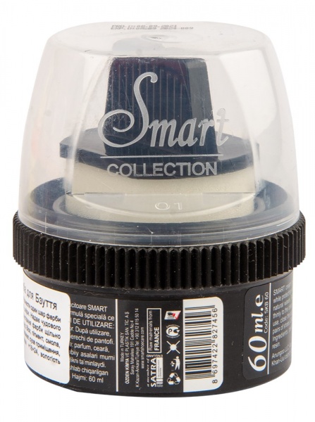 Крем-блеск Smart для обуви с губкой 60 мл черный