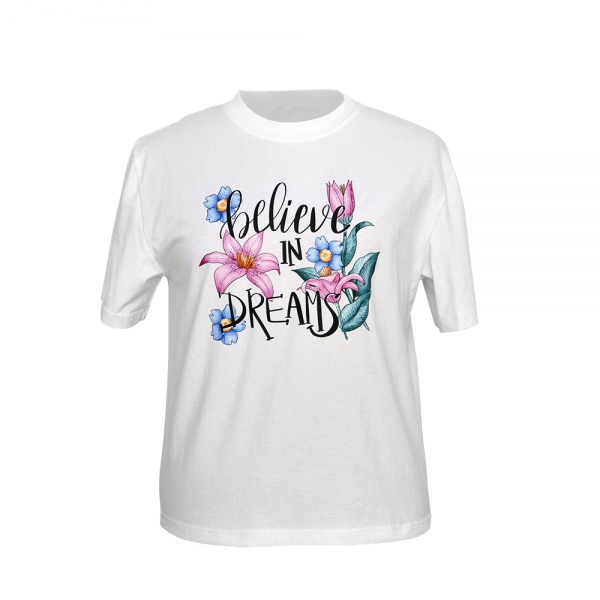 Футболка для дівчаток WP Merchandise Believe in dreams р.116 білий FWPKIDTSBD23WT116 