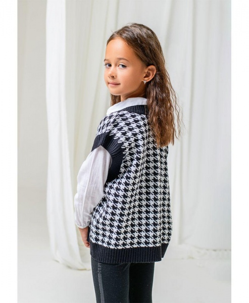 Кардиган для девочки ART KNIT Лапки р.152158 черный 