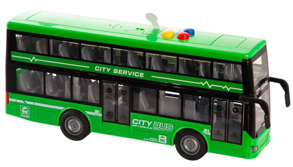 Автобус DIY TOYS Інерційний двоповерховий зі звуковими та світловими ефектами в асортименті CJ-4023760