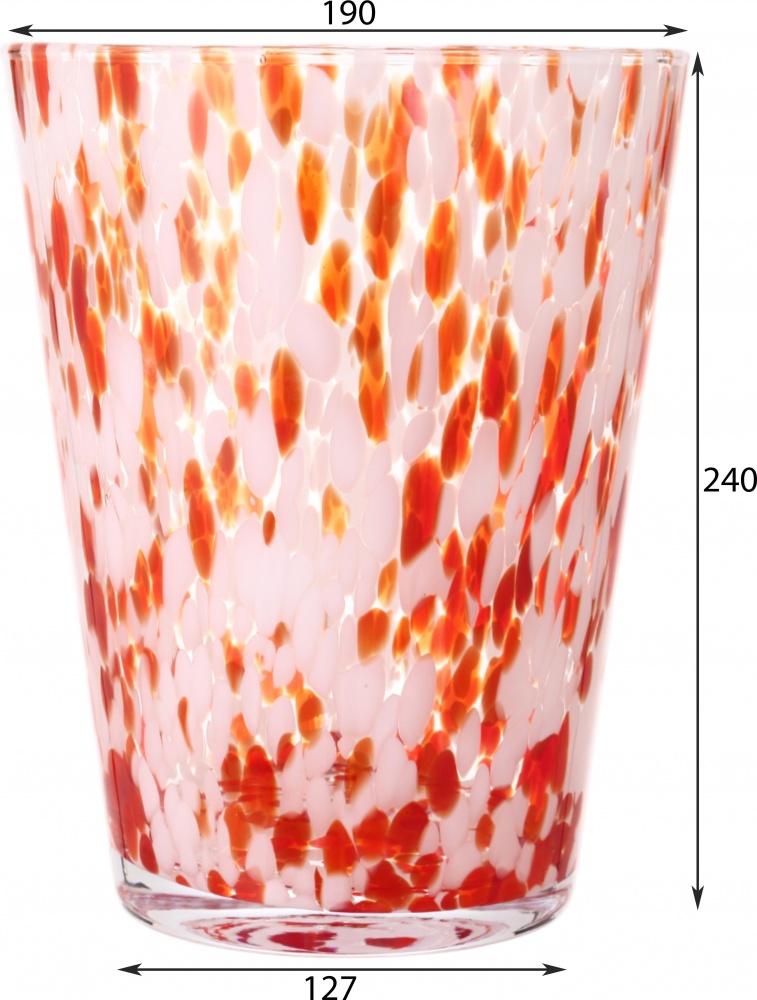 Ваза стеклянная Wrzesniak Glassworks Confetti 24 см оранжевая 27-1061D