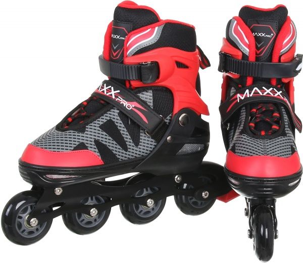 Роликовые коньки MaxxPro YX-0151-4WR р. 39-42 бело-красный