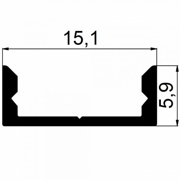 Профиль алюминиевый П-образный ЛСО АЛЮПРО ПАС-0763 Z306/AS 200 см 