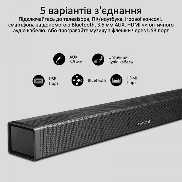 Саундбар Promate bluesbar-60.black 4.1