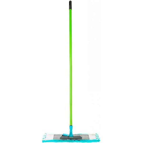 Швабра плоская для пола Мелочи Жизни 110 см зеленая с белым 