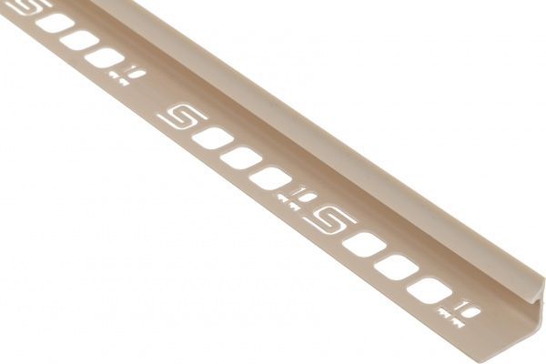 Кутник для плитки Salag внутрішній ПВХ 20006 10 мм 2,5м світлий