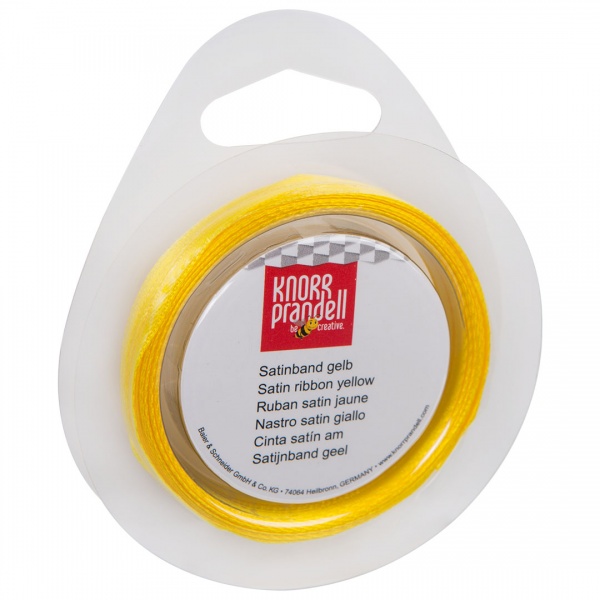 Стрічка декоративна Knorr Prandell Стрічка сатинова ribbon 3mm 10m yellow 0,3 см 10 м жовтий 