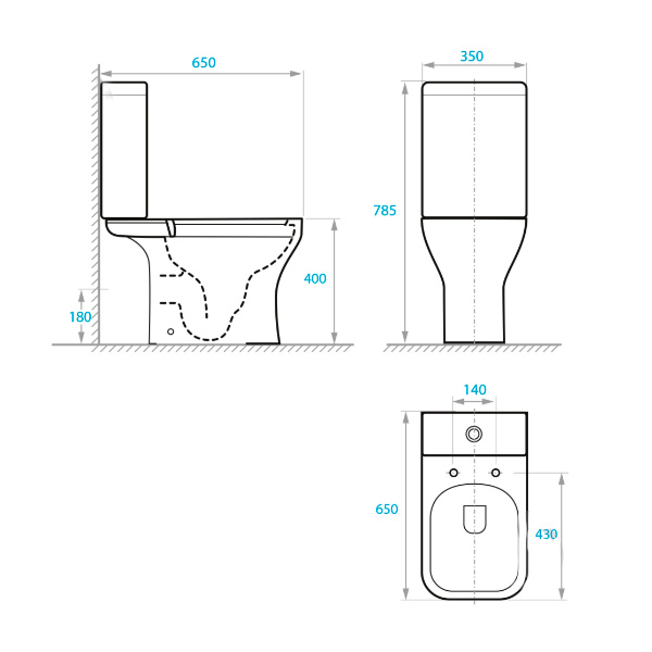Унітаз-компакт Koller Pool NEON з сидінням Soft-close + бачок NN-0650-RW