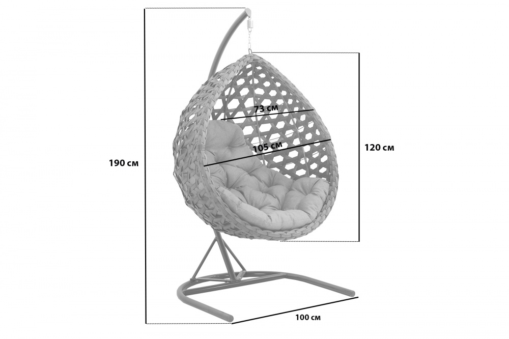 Кресло-кокон Bella Vita Генри 1-мест с подушкой (1040x780x1170 мм) золотой дуб