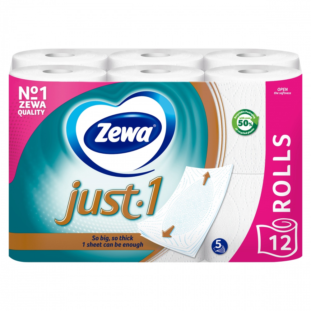 Туалетная бумага Zewa Just 1 (51373302) пятислойная 12 шт.