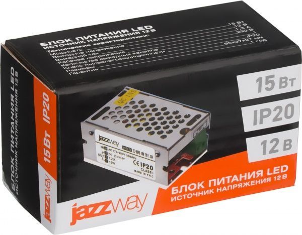 Блок живлення JAZZway 12 В 15 Вт IP20 3329358