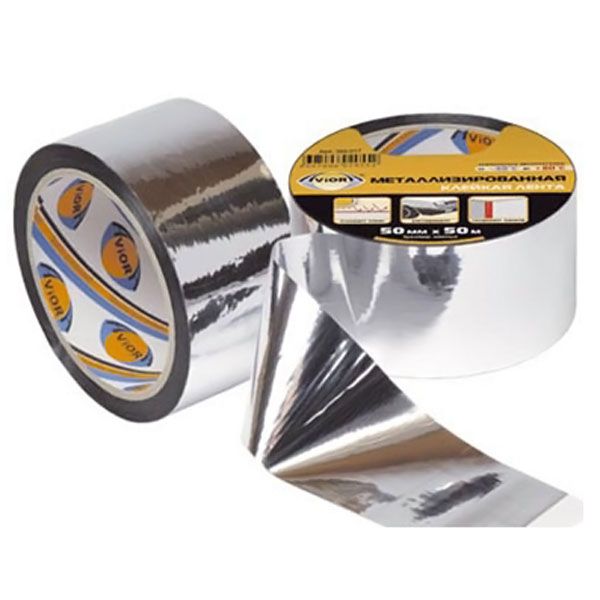 Металізована клейка стрічка 302-017 BOPP 28 мкм 50 мм 50 м AVIORA 50 м 51 мкн