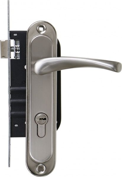 Замок врезной с ручками Bruno Bravo 70 PZ 70 мм матовый никель