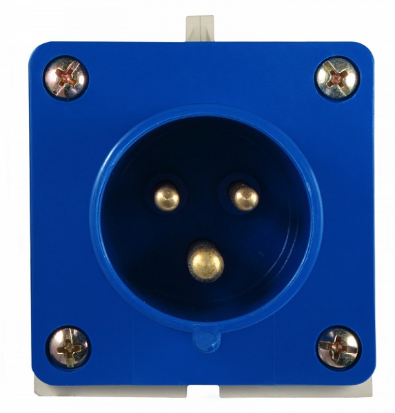 Вилка стационарная с заземлением АСКОУКРЕМ ВС 16А/3 2Р+РЕ (513) синий