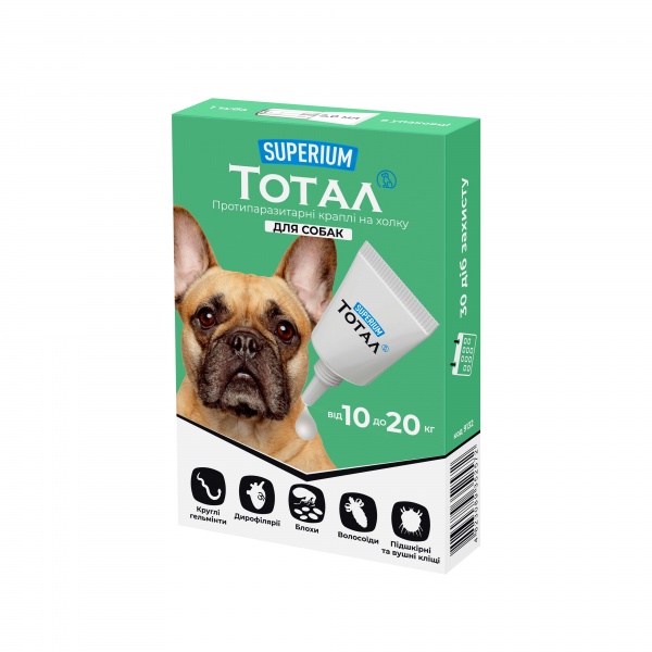 Краплі SUPERIUM Тотал для собак 10-20 кг 2 мл