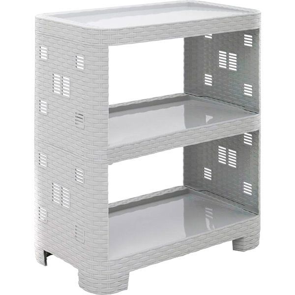 Этажерка Тарлев Ротанг 3-уровневая 580x520x300 мм серый 