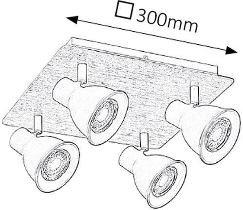 Спот Rabalux Mac 5905 4x35 Вт GU10 чорний/бук 