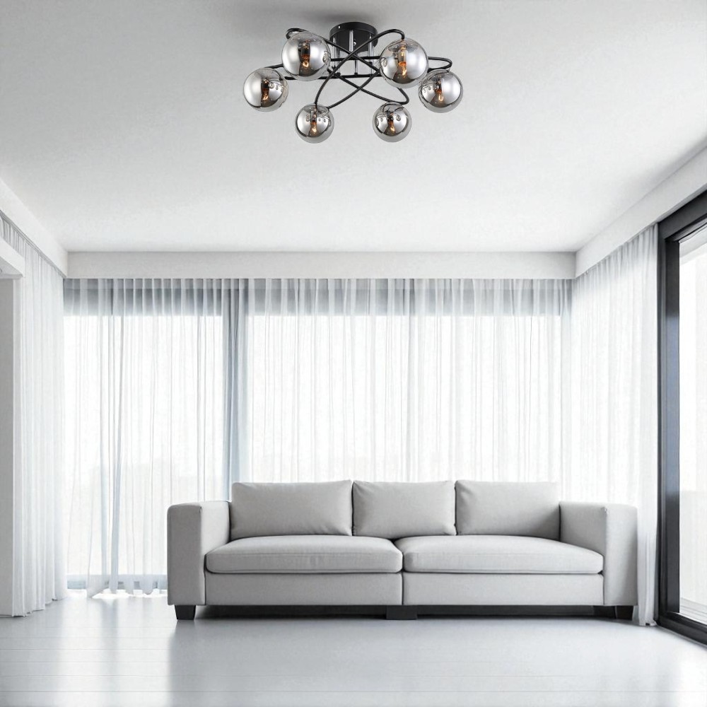 Люстра потолочная Blitz Elysium 6x60 Вт Е27 черный хром 4118-46