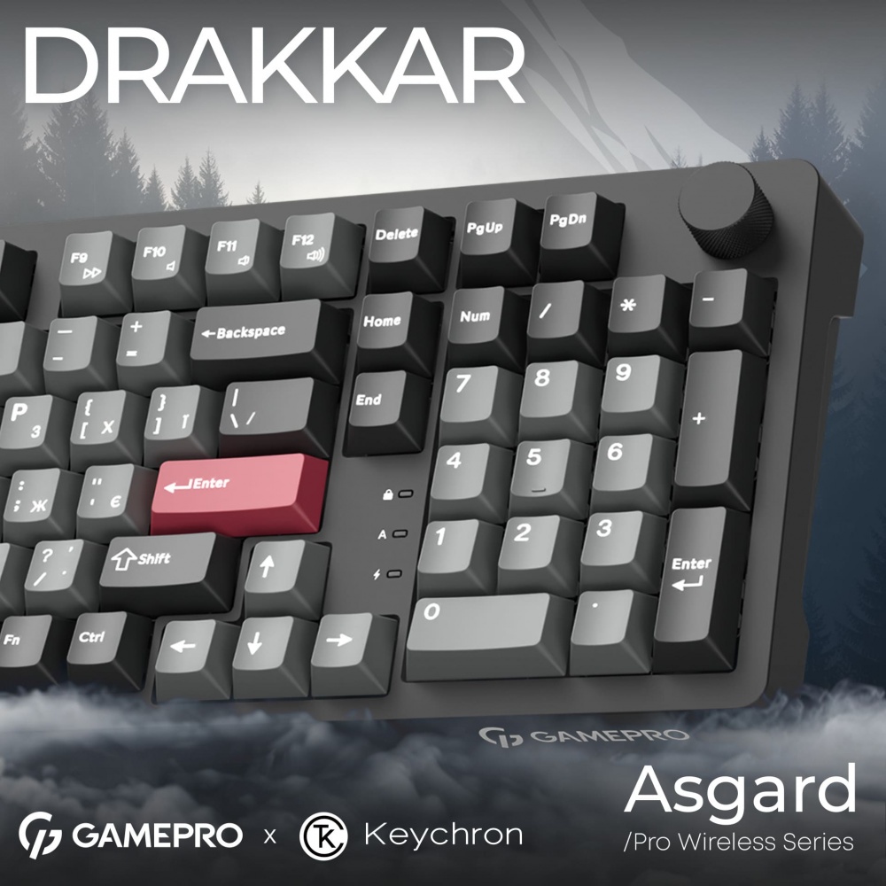 Клавиатура игровая GamePro (MK305BK) Asgard Drakkar Keychron Super black