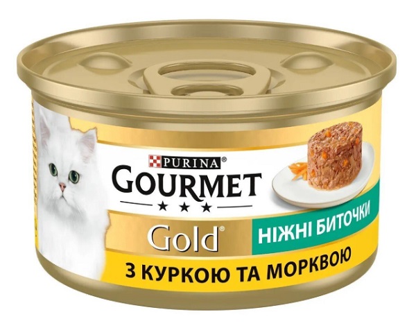 Корм Gourmet Gold ніжні биточки з куркою і морквою 85 г