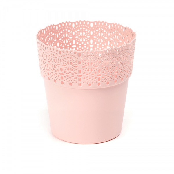 Горщик пластиковий Ламела Белла 145 круглий 1,0 л рожева пудра 