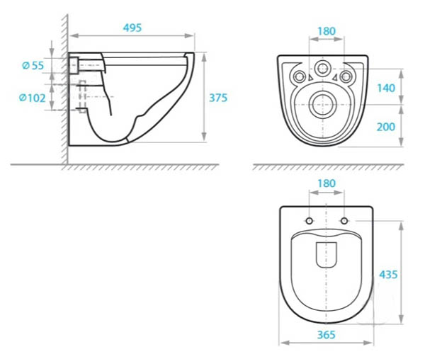 Унітаз підвісний Koller Pool Aqua Rimless black сидіння SoftClose