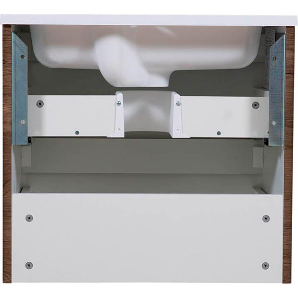 Тумба підвісна Aqua Rodos Accent 60 каштан під умивальник зі штучного каменя Альфа 60 та мармуру Accent