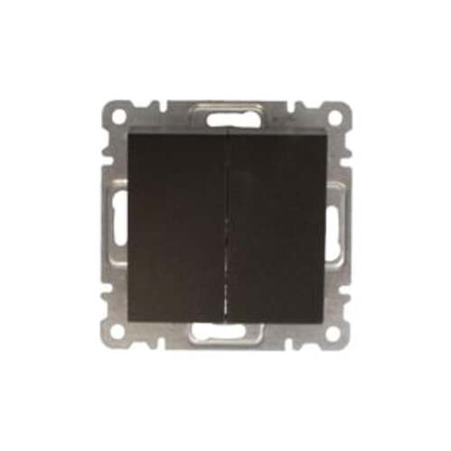 Механізм вимикача двоклавішний Makel Karea без підсвітки чорний матовий 57054003