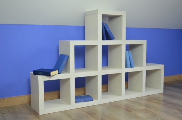 Стеллаж двухсторонний Inteo Кубус Горка 3 (3D HDF) 1750x1070x290 мм кремовый 