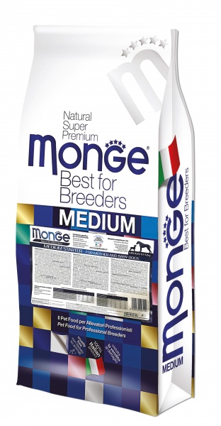 Корм сухой для щенков в период начала прикорма для средних пород Monge Medium Starter курица и рис 15 кг