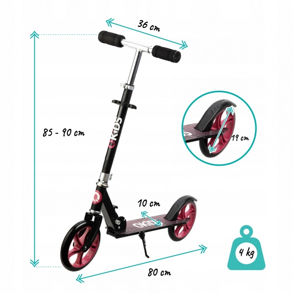 Самокат Qkids детский Weiss Black/Pink черныйрозовый HUBA00001 