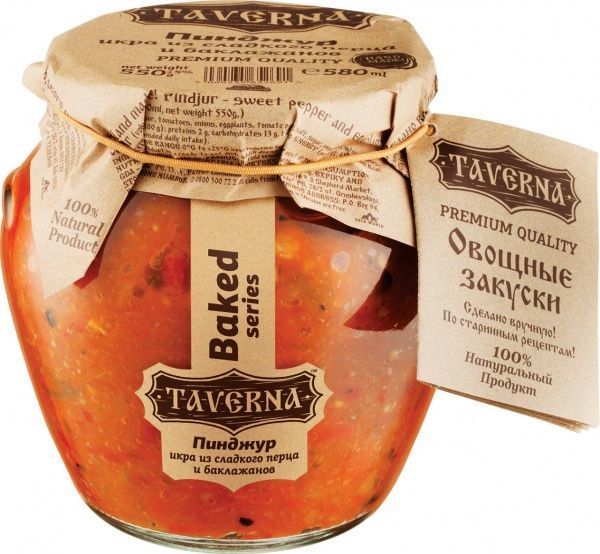 Икра из сладкого перца и баклажанов Таверна Пинджур 580 мл